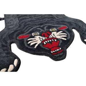 Tapis en laine tufté à la main, forme panthère noire tibétaine originale, tapis en forme de peau de léopard sauvage - Product Image 6