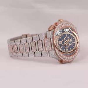 Reloj de Lujo con Diamantes Moissanite VVS para Hombre, Reloj de Pulsera de Acero Inoxidable Completamente Cubierto de Diamantes - Product Image 2