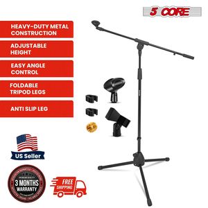 Support de micro trépied réglable 18-72 pouces, bras articulé robuste en métal pour le chant - Product Image 4