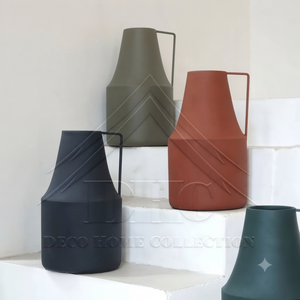 Jarrón Moderno Minimalista con Asa de Metal, Maceta de Hierro Artística, Decoración Nórdica Creativa para el Hogar, Florero Decorativo para Mesa de Sala de Estar - Product Image 1