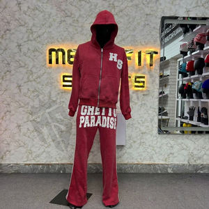 Ensemble de survêtement pour homme, coupe ajustée, avec fermeture éclair, tissu respirant, pour la gym, l'entraînement et le jogging - Product Image 1