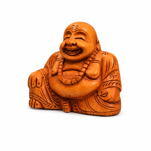 Estatua de Buda Sonriente Hecha a Mano en Madera, Decoración Tradicional para Sala de Estar, Regalo para Diwali - Product Image 3