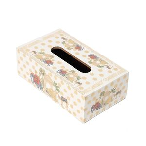 Decorative Oriental Wooden Tissue Holder with Enamel Printed Camel Pattern Square Storage <b>Case</b> for Home Dining Room - Product Image 2