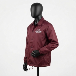 Custom <b>Men</b> Sporty Breathable Lightweight Stand Collar Front Autumn Outerwear Coated Coaches <b>Jackets</b> - Product Image 6