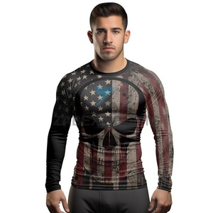 Maillot de compression à manches longues imprimé pour MMA, séchage rapide, protection UV, surf, natation, gym, vêtement ajusté ZABEX SPORTS 2026 - Product Image 1