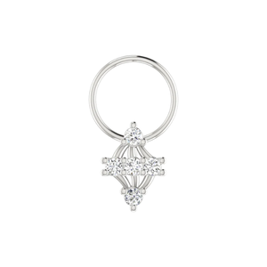 Ajretail Bijou de piercing fin pour le nez en or 14K, design en losange avec grappe de diamants naturels de 0,1 ct - Product Image 3