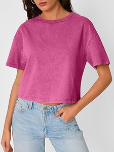 Camiseta de Verano Informal Vintage para Mujer, Ligera, Lavada al Ácido, de Secado Rápido, para Uso en Exteriores, Diseño Personalizado - Product Image 2