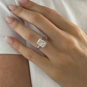5.0 CT Elongated <b>Cushion</b> Cut Lab Grown Diamond Prong Setting IGI Certified Luxury Engagement <b>Wedding</b> Modern Bridal Proposal - Product Image 4