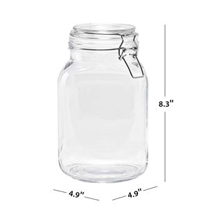 67 oz coperchio di vetro del coperchio di stoccaggio contenitore elegante barattolo di vetro per ingredienti secchi e conservazione degli alimenti - Product Image 5