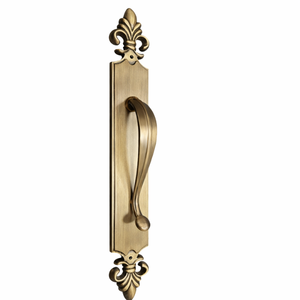 Poignée de porte moderne en laiton HI SAFE Fleur Royale de qualité supérieure |   Porte d'entrée principale décorative en laiton massif de 20 pouces pour hôtel - Product Image 1