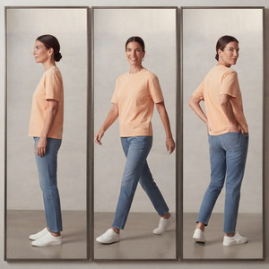 T-shirt en coton à manches courtes pour femme, coupe ample, col rond, couleur unie, décontracté, respirant, longueur normale, effet délavé soleil, printemps-été - Product Image 5