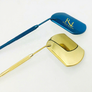 Top Product Blue And Gold Plasma Coated Color / <b>Square</b> Shape And Eyelash Extension <b>Mirror</b> And Diamond Grip Handle - Product Image 6
