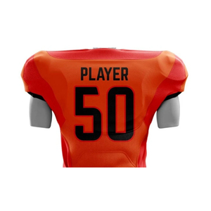 Camiseta de Fútbol Americano Unisex Naranja, Cuello en V, Manga Corta, Impresión Digital, Absorbe la Humedad, Estilo Ajustado, Número 50 GLORY 100% - Product Image 5