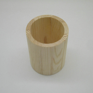Round Desktop <b>Office</b> Organizer Pot <b>Rustic</b> Wooden Pen Holder - Product Image 2