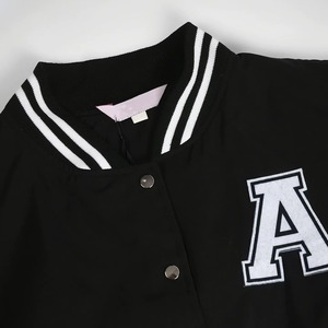 Fashion Women Varsity <b>Jacket</b> Custom College Letterman Coat Wool <b>Leather</b> Sleeves Street Style OEM ODM Sample Service - Product Image 4