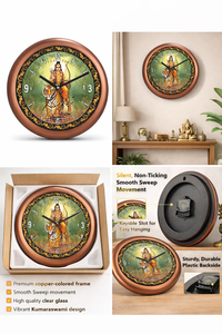 Reloj de Pared de Cuarzo Silencioso Lord Ayyappa con Impresión Personalizada para Decoración Espiritual del Hogar y Templo - Regalo de Graduación y Día de la Madre - Product Image 2