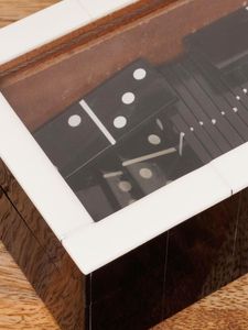 Handmade Resin <b>Dominoes</b> <b>Set</b> Black Glossy Box Artistic Home Decoration Craft Gift Games Eco-friendly Custom Color - Product Image 3