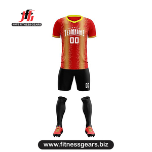ชุดเสื้อเจอร์ซีย์แบบกำหนดเองของ Just Fitness Gears มีหลายสีให้เลือก สำหรับผู้ใหญ่ทั้งชายและหญิง ระบายเหงื่อได้ดี พิมพ์ลายแบบ Sublimated เอวยางยืด - Product Image 1