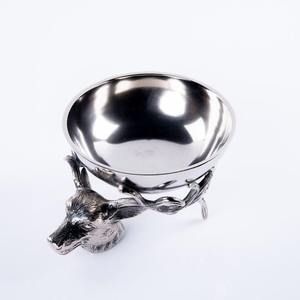 Bol centre de table en métal argenté de luxe en forme de tête de cerf, sans BPA, résistant à la chaleur, pour décoration rustique, fête, piédestal élégant en forme de bois de cerf - Product Image 5