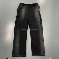 OEM Custom Slim Fit Set Jogger Heavy Avec Streetwear Panneau Latéral Hommes Lavage à l'acide Coton Lourd Pantalon de survêtement évasé de haute qualité