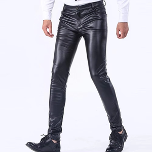 Nouveauté : Pantalon en cuir pour homme, style décontracté, couleurs unies, best-seller, streetwear haut de gamme, design simple. - Product Image 4