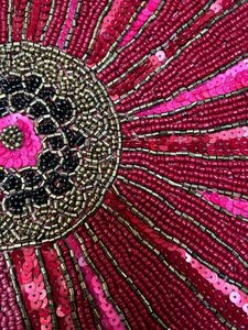 Embroidered Floral <b>Table</b> <b>Runner</b> Red Pink Sequin Bohemian Home Decor Washable - Product Image 5