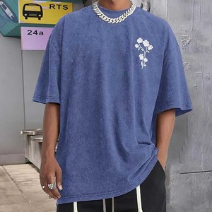 Camiseta Oversize para Hombre con Lavado Ácido - Algodón Pesado - Estilo Urbano Gris Vintage - Corte Holgado Relajado - Textura Premium 2026 - Product Image 2