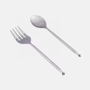 Home Serving Metal Salad Server Set Stainless Steel Salad Serving Spoon Fork <b>Kitchen</b> Dining <b>Table</b> Use - Product Image 4