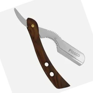 Navaja de Afeitar Plegable de Acero Inoxidable de Fábrica Directa, Navaja de Barbero de Filo Recto con su Logotipo - Product Image 2