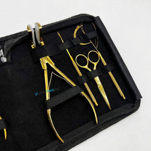 Kit de Herramientas para Extensiones de Cabello de Alta Calidad, Personalizado, de Acero Inoxidable, Chapado en Oro, con Pinza de Presión de Acero Sostenible y Almohadilla de Silicona - Product Image 3