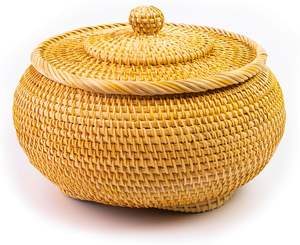 Cesta de Almacenamiento Redonda de Ratán al por Mayor, Organizador Multifuncional, Cesta Multiusos Tejida a Mano para el Hogar, Fabricada por KingCraftViet - Product Image 6