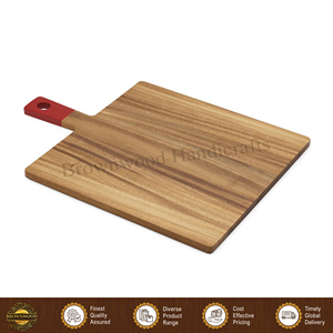 Planche à découper en bois d'acacia de grande taille, de qualité supérieure, d'origine indienne |   Planche à découper et à servir en bois naturel faite à la main - Product Image 5
