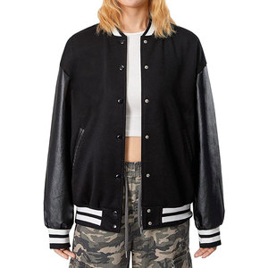 High Quality <b>Lightweight</b> Custom Embroidery Logo Solid <b>Women</b> Varsity <b>Jacket</b> New Arrival Fashionable Custom Street Wear - Product Image 1