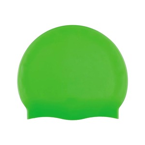 Bonnet de bain en silicone de couleur unie, vert, élastique, unisexe - Product Image 1
