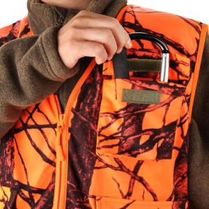 Chaleco de Caza sin Mangas para Hombre, Color Naranja y Negro, Estampado de Árboles, Transpirable, de Poliéster, para Otoño - Product Image 4