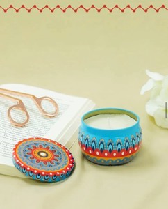 Decorative Moroccan <b>Candle</b> in Tin Jar for Home Fragrance <b>Calm</b> Atmosphere Aromatherapy Relaxation Bedroom Lounge and Meditation - Product Image 2