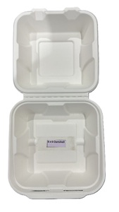 13x6 Inch Bagasse Clamshell Box Eco Friendly Compostable <b>Takeaway</b> Food <b>Container</b> Disposable Sugarcane Lunch Box For Catering - Product Image 4