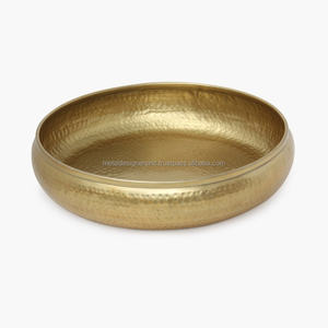 Bandeja decorativa de latón martillado redonda de Metal, juego de diseño atractivo de último diseño, bandejas en forma de cuenco - Product Image 2