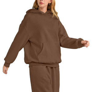 Sudaderas con capucha extragrandes personalizadas para mujer, al por mayor, de algodón grueso, forro polar, doble capucha, ropa urbana para mujer - Product Image 3