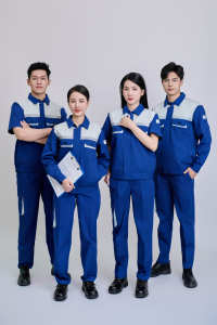 ชุดทำงานผ้า TC ระบายอากาศได้ดี สีน้ำเงินเทา แขนสั้น ทนทาน ไม่หดตัว สวมใส่สบาย มองเห็นได้ชัดเจน สำหรับผู้ชาย ยี่ห้อ FMF - Product Image 4