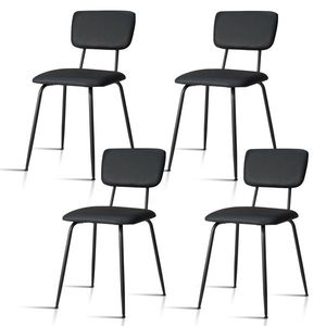 Set Moderno di 4 Sedie Imbottite Nere per Cucina, Bar, Ufficio o Soggiorno in Schiuma - Product Image 1