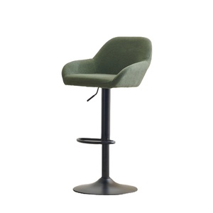 Solace Modern Green Bar Chair Counter Height <b>Stool</b> with PU <b>Leather</b> Cushion and Metal Frame Sleek Contemporary Design - Product Image 1