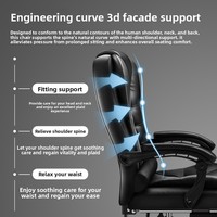 Fauteuil de direction ergonomique et confortable en cuir PU noir de luxe avec repose-pieds