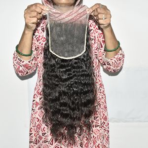 Extensions de Cheveux Humains Indiens Bruts de Qualité Supérieure, Prix de Gros, Fermeture Bouclée Naturelle, Produit Doux et Soyeux, Non Traité, Aspect Naturel et Attrayant - Product Image 5