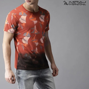 บริการ OEM ODM เสื้อยืดพิมพ์ลายสไตล์ลำลองสำหรับผู้ชาย ทรงเข้ารูป ดีไซน์ไล่เฉดสี ราคาขายส่ง ผ้าเนื้อนุ่ม ใส่สบายสำหรับฤดูร้อน เหมาะสำหรับใส่ในชีวิตประจำวัน - Product Image 5