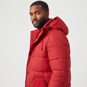 Manteau d'hiver long matelassé pour homme, léger et chaud, veste longue rembourrée pour homme, vêtement d'extérieur d'hiver - Product Image 4