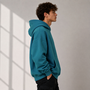 Sweat-shirts personnalisés pour hommes, surdimensionnés, grandes tailles, en molleton de coton épais, sweat-shirts lourds à épaules tombantes personnalisés - Product Image 3