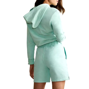 Conjunto de Dos Piezas para Mujer, Top Corto y Pantalones Cortos, Sudadera Corta Personalizada con Media Cremallera - Product Image 6