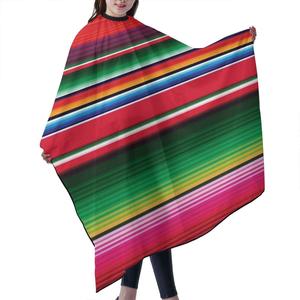 Cape de Coiffure Rayée Colorée Anti-Adhérente pour Salon de Coiffure, Fermeture Réglable, en Nylon Professionnel - Product Image 3