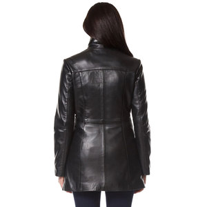 Hermosa Chaqueta de Cuero de Cordero Auténtico Estilo Gótico Negro para Mujer, Diseño Vintage 2026 - Product Image 3